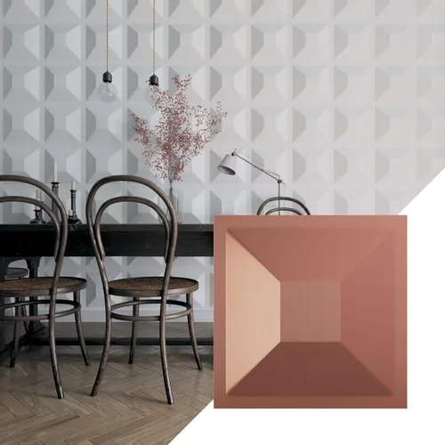 Ekena Millwork 11 7/8 pulgadas de ancho x 11 7/8 pulgadas de alto, Diane EnduraWall Panel decorativo de pared 3D, rosa champán (cubre 0.98 pies