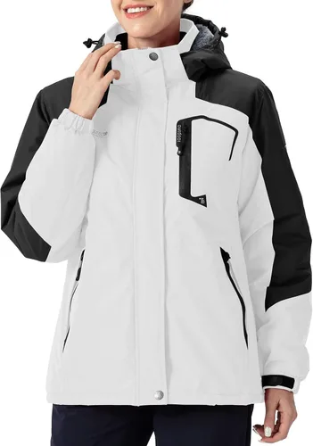 Miniatura 2 de Rdruko Chaqueta de esquí impermeable para mujer, resistente al viento, para snowboard, trabajo, para uso en invierno