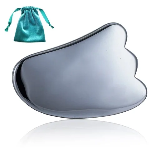 Auténtico Terahertz Piedra Gua Sha Herramientas de raspado Linfático Drenaje Masajeador Facial Energía Belleza Herramientas
