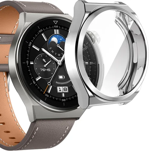 Miniatura 9 de FitTurn Funda protectora de 1.693 in y 1.811 in para Huawei Watch GT3 Pro, protector de pantalla general ultrafina TPU HD transparente
