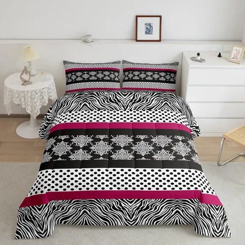 Miniatura 7 de Juego de ropa de cama individual de piel de cebra, guepardo y leopardo, para niños y adultos, juego de edredón de piel de animales salvajes