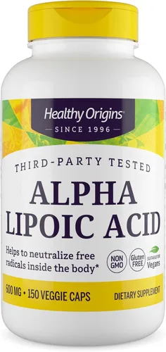 Healthy Origins Ácido alfa lipoico 600 mg, 150 cápsulas vegetales – Suplemento antioxidante universal de máxima fuerza – Apoya el metabolismo