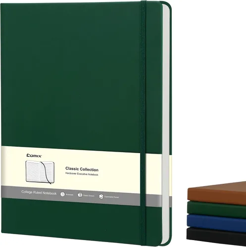 Miniatura 18 de COMIX Paquete de 3 cuadernos de diario rayados A4, 240 páginas, tamaño grande, 8.5 x 11 pulgadas, negro, cuadernos de tapa dura para hombres