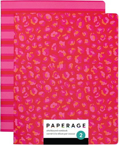 Miniatura 12 de PAPERAGE Cuaderno de diario forrado de tapa suave, paquete de 2, negro), 100 páginas, grande de 7.5 x 9.5 pulgadas, con rayas universitarias, ideal