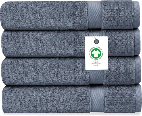 Miniatura 41 de Toalla de baño de felpa de algodón orgánico de lujo Certificado GOTS y OEKO-TEX Toallas de calidad hotelera premium Tecnología Feather Touch