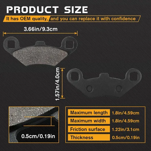 Miniatura 2 de LOCOPOW 2202412 Pastillas de freno delanteras y traseras para Polaris Hawkeye 300 Predator 500 Sportsman 300 400 500 HO 800 570 Scrambler Magnum 325