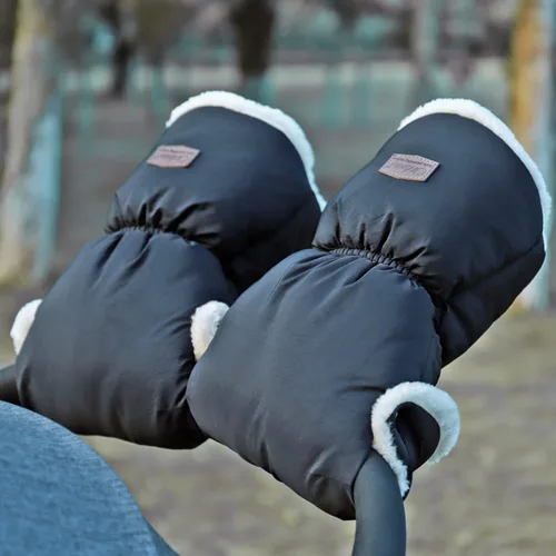 Miniatura 7 de Orzbow Guantes de Cochecito de Piel de Oveja Sintética, Manoplas Universales de Invierno Anti-Congelamiento para Cochecito, Manguito de Mano