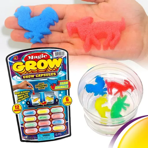 Miniatura 3 de JA-RU Magic Grow Cápsulas para niños (paquete de 2, 24 cápsulas surtidas) Juguetes de cultivo de agua, criaturas marinas de espuma, dinosaurios