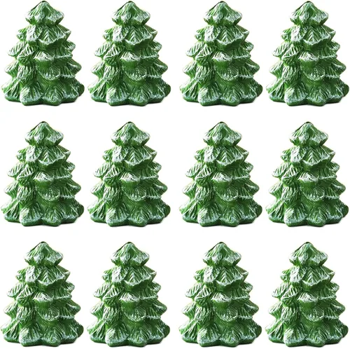 Tarjeteros para árbol de Navidad, juego de 12 mini soportes verdes para números de mesa para fiestas de Navidad, bodas de invierno, cena de