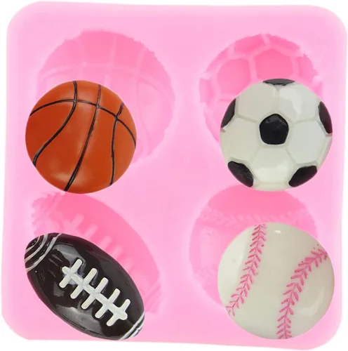 Miniatura 8 de ZiXiang Moldes de silicona para béisbol, bate de béisbol, guante, sombrero, fondant, baloncesto, fútbol, rugby, chocolate para decoración