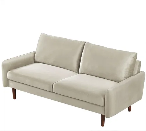 Miniatura 7 de Container Furniture Direct Kent - Sofá de terciopelo para salas de estar modernas y espacios compactos, cómodo sofá de 3 plazas, muebles de estudio