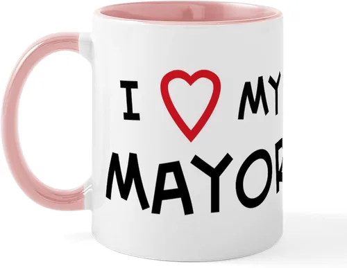 Miniatura 25 de CafePress I Love Mayor Mug Taza de café de cerámica de 11 oz (11.0 fl oz)