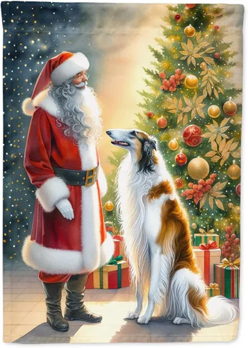 Miniatura 36 de Caroline's Treasures DAC4159CHF - Bandera de casa de Husky siberiano y Papá Noel para porche, grande, para colgar en la pared, poliéster