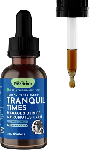 Animal Essentials Tranquility Blend - Raíz de valeriana para perros y gatos, gotas calmantes orgánicas para perros y gatos, suplemento natural para