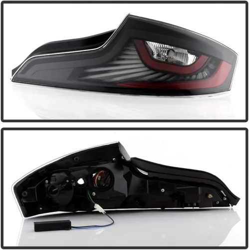 Miniatura 4 de ACANII - Para Infiniti G35 35GT Coupé 2003-2005 [Diseño de actualización de tubo LED] Luces traseras LED negras Lámparas de freno izquierda+derecha