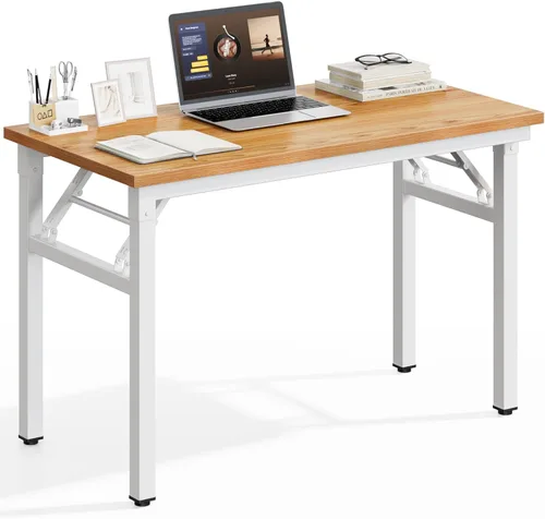 Miniatura 22 de DlandHome - Mesa plegable para computadora de 47 pulgadas, escritorio portátil, mesa de actividades, mesa de conferencias, escritorio de oficina