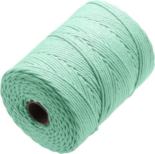 Miniatura 25 de Cuerda de macramé 4 mm x 328 yardas Natural Cuerda de algodón para macramé Cuerda de macramé colorida Cordón de algodón suave Suministros de macramé