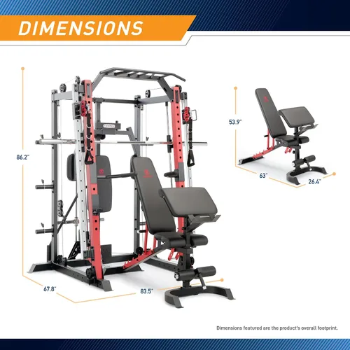 Miniatura 2 de Marcy Smith Machine Cage System Home Gym - Estante multifunción para gimnasio en casa, estación de entrenamiento personalizable