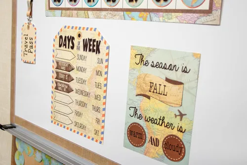 Miniatura 5 de Teacher Created Resources Tablero de anuncios de calendario Travel The Map (TCR8567)