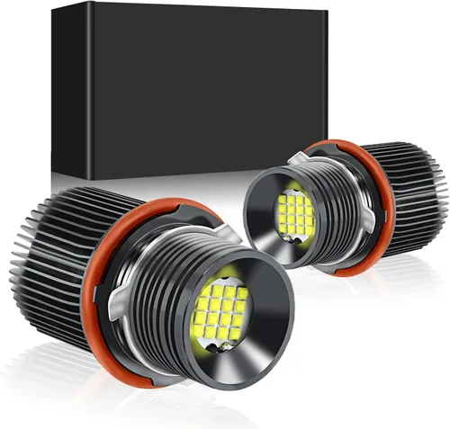 Miniatura 13 de H8 LED Focos de ojos de ángel con halo Compatible para BMW E60 E61 E63 E64 E70 E90 E92 E70 E71 E82 E87 E89 1 3 5 Series X5/6 Z4/7 Lámpara de xenón