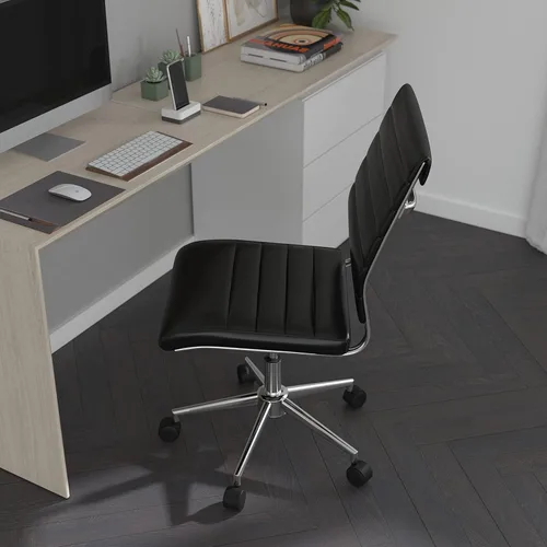 Miniatura 6 de Merrick Lane Corrina - Silla de oficina ergonómica – Silla de escritorio ejecutiva contemporánea sin brazos – respaldo medio acanalado y asiento
