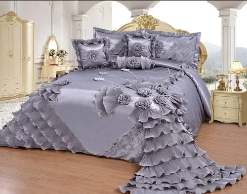 Miniatura 3 de OctoRose Royalty - Juego de cama de boda rojo brillante de gran tamaño, bonito juego de cama para tamaño Queen (102 x 110), juego de 5 piezas con 2