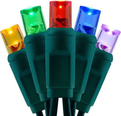 Miniatura 11 de YULETIME Luces LED de Navidad rojas de 0.197 in, 33 pies, 100 unidades de espacio de 4 pulgadas, de una sola pieza, gran angular, de gran angular
