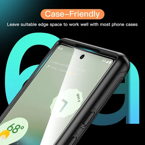 Miniatura 8 de JETech Protector de pantalla para Google Pixel 6a de 6.1 pulgadas, compatible con huellas dactilares, película de vidrio templado, transparente HD