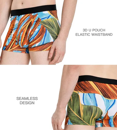 Miniatura 3 de Calzoncillos tipo bóxer para hombre, de viscosa de bambú, suave, cómodo, paquete múltiple