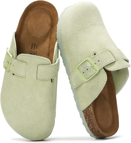 Miniatura 25 de Project Cloud Benton - Zuecos con plantilla de cuero genuino para mujer, pantuflas de espuma viscoelástica con soporte de arco, sandalias de moda