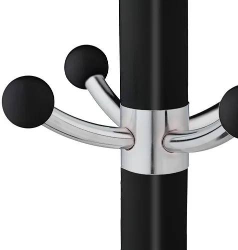 Miniatura 5 de Relaxdays Perchero con paraguas, alto x profundo: 69.5 x 14.4 in, 16 ganchos para ropa, colgador de suelo, V. Colores, 80% acero, negro, plata, 69.5