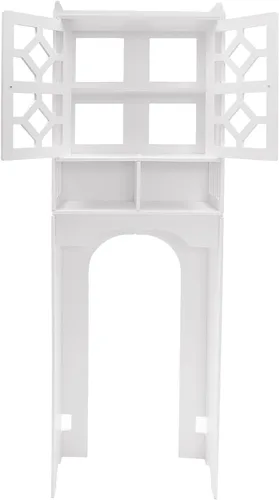 Miniatura 5 de Gabinete de almacenamiento sobre el inodoro, gabinete de inodoro de 4 niveles con gabinete y puerta, estante organizador para ahorrar espacio
