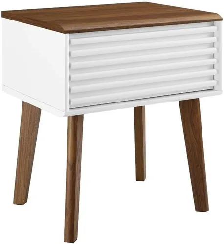 Miniatura 11 de Modway Render Mid-Century - Mesita de noche moderna con dos cajones, color carbón