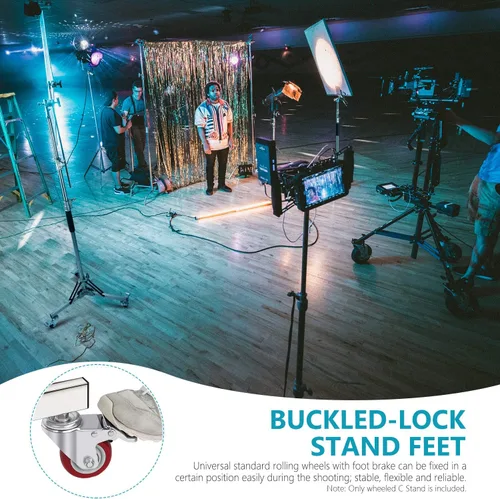 Miniatura 7 de Neewer Soporte de luz resistente con ruedas, soporte de trípode ajustable con 100% acero inoxidable, soporte de base con ruedas para fotografía