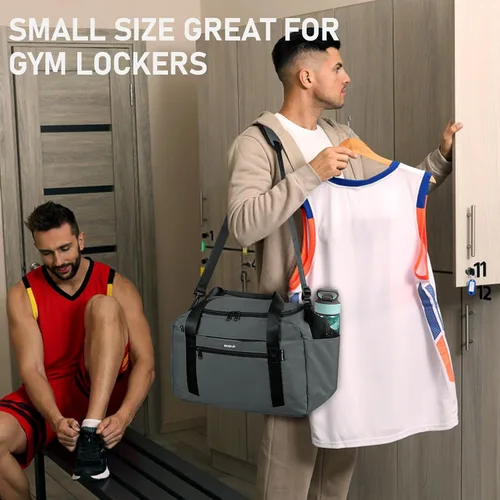 Miniatura 2 de ECOHUB Bolsa de gimnasio deportiva con bolsillo para ropa húmeda y bolsa para zapatos, bolsa de lona impermeable para hombres y mujeres, bolsa
