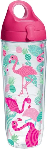 Miniatura 16 de Tervis Vaso aislado de doble pared con patrón de flamenco hecho en Estados Unidos mantiene las bebidas frías y calientes, 16 onzas, clásico