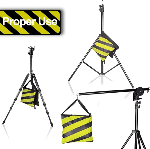 Miniatura 8 de EMART Bolsa de Arena de Servicio Pesado para Estudio Fotográfico Bolsa de Peso Diseño de Alforja para Soporte de Luz de Fotografía Trípode, Patio