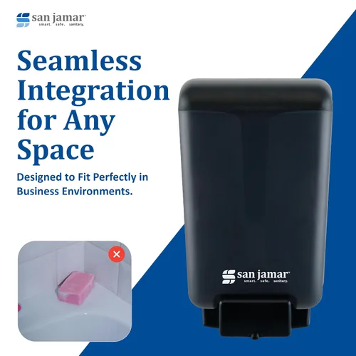 Miniatura 7 de San Jamar Dispensador de jabón clásico con bandeja de goteo fácil de instalar para el hogar, baño, cocina, baños, restaurantes, plástico