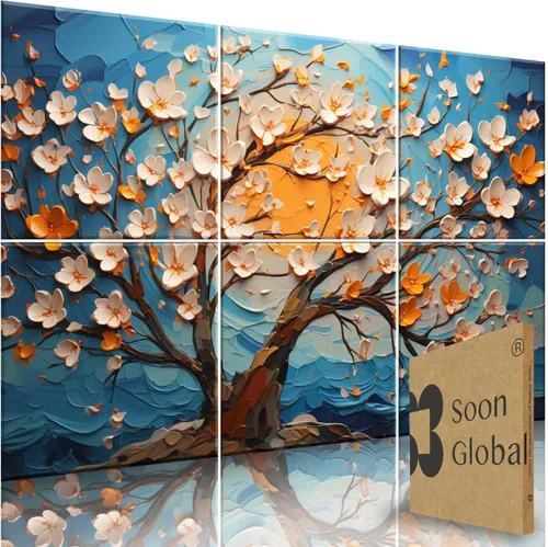 Soon Global Paneles acústicos de pared, paneles acústicos artísticos de 72 x 48 pulgadas, paneles acústicos decorativos, paneles de pared acústicos,