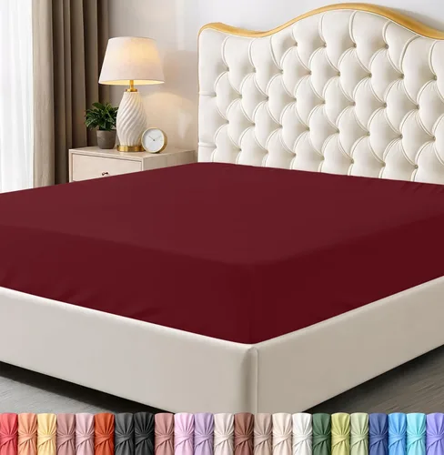 Miniatura 28 de Utopia Bedding Sábana Bajera Completa Ajustada - Sábana de Fondo - Bolsillo Profundo - Microfibra Suave - Resistente al Encogimiento y la Azul Spa