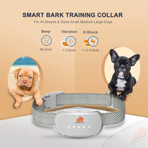 Miniatura 4 de Collar de perro antiladridos automático inteligente impermeable recargable Terminador de ladridos (collar de corteza blanca)