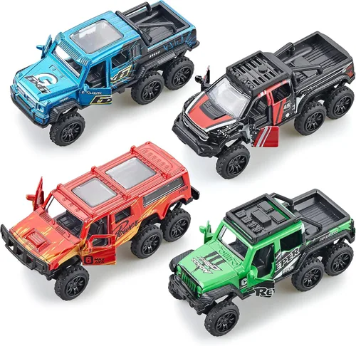 Miniatura 10 de KIDAMI Juego de Coches y Autobuses de Juguete de Metal Fundido a Presión, Escala 1:64, Vehículos de Autobús Urbano de Dos Pisos, Coches de Retroceso