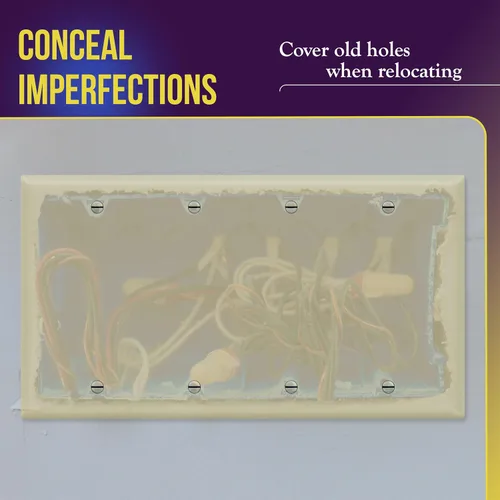 Miniatura 5 de Enerlites Cubierta de Dispositivo en Blanco Placa de Pared, Acabado Brillante, Tamaño 4-Gang 4.50" x 8.19", Policarbonato Termoplástico Irrompible