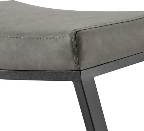 Miniatura 8 de Armen Living Atlantis Backless Faux Leather and Brushed Stainless Steel Bar Stool
