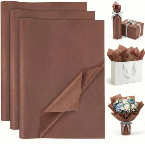 Miniatura 19 de Koogel 120 hojas de papel de seda marrón a granel, 14 x 20 pulgadas, papel kraft para envolver regalos, manualidades DIY, decoración navideña