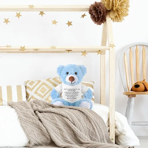 Miniatura 6 de Lenwen Un regalo de abrazo de oso para mujeres, pésame pronto, condolencias para mujeres, peluche de animal de peluche, abrazo pensando en ti, Azul
