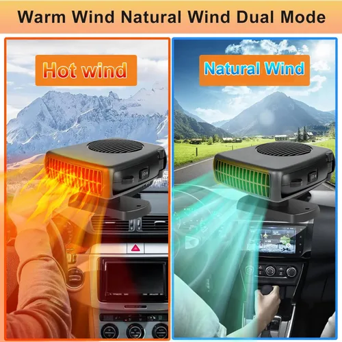 Miniatura 3 de Calentador de coche, calentador de coche portátil de 12 V 200 W que se conecta al encendedor de cigarrillos, descongelador para parabrisas