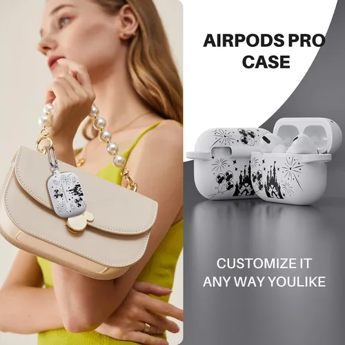 Miniatura 3 de Funda grabada de dos tonos compatible con Apple AirPods Pro de 2ª generación de 1ª generación, funda protectora completa de silicona para AirPods