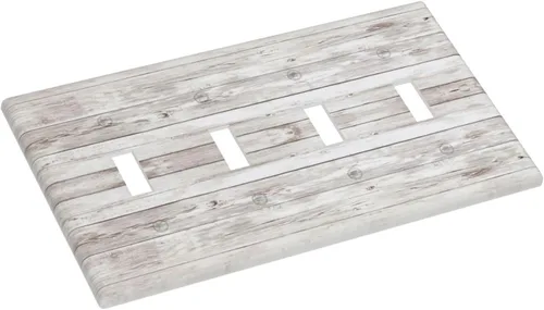 Miniatura 1264 de Placa Decorativa de Pared de Granja Rústica con Cuerno de Madera para Puerta de Granero 1 Banda Duplex Cubiertas de Toma Eléctrica Soltera