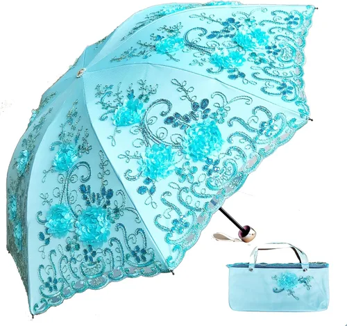 Miniatura 57 de WENDIN Sombrilla de encaje plegable vintage Paraguas gótico lluvia Anti-UV protección de encaje parasol cúpula Foto Props niñas sombrilla paraguas